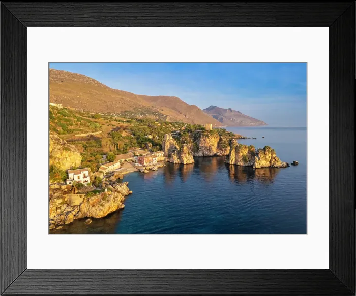 Framed Print : Tonnara and stacks of Scopello. Castellammare del Golfo, Trapani district, Sicily, Italy Framed Print : Tonnara and stacks of Scopello. Castellammare del Golfo, Trapani district, Sicily, Italy