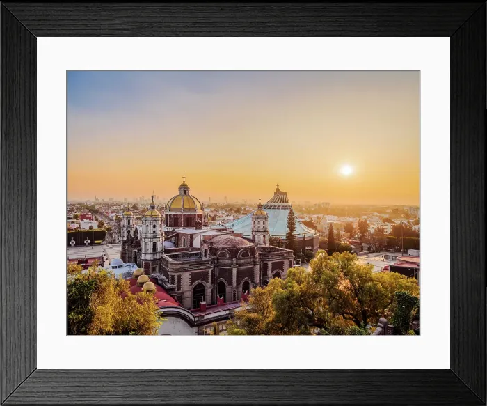 Framed Print : Old and New Basilicas of Guadalupe at sunset, elevated view, Villa de Guadalupe, Mexico City, Mexico Framed Print : Old and New Basilicas of Guadalupe at sunset, elevated view, Villa de Guadalupe, Mexico City, Mexico