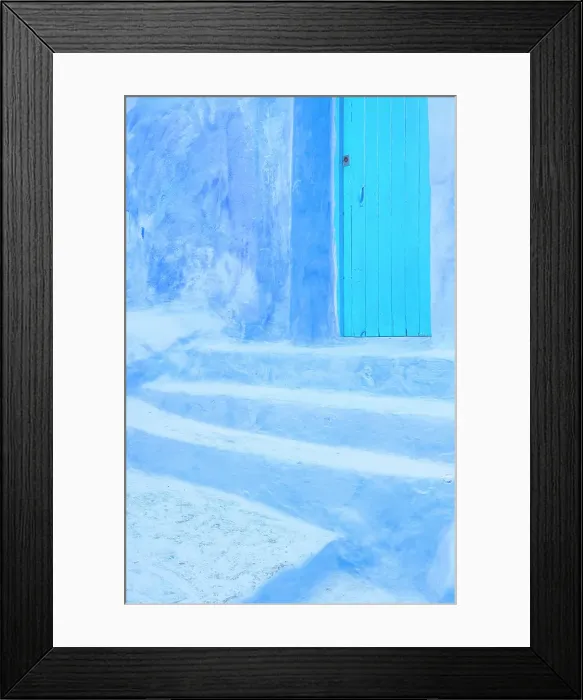 Framed Print : Blue steps and door, , Chefchaouen, Rif Mountain, Morocco Framed Print : Blue steps and door, , Chefchaouen, Rif Mountain, Morocco