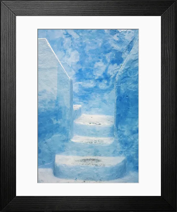 Framed Print : Steps and wall painted blue, Chefchaouen, Rif Mountain, Morocco Framed Print : Steps and wall painted blue, Chefchaouen, Rif Mountain, Morocco