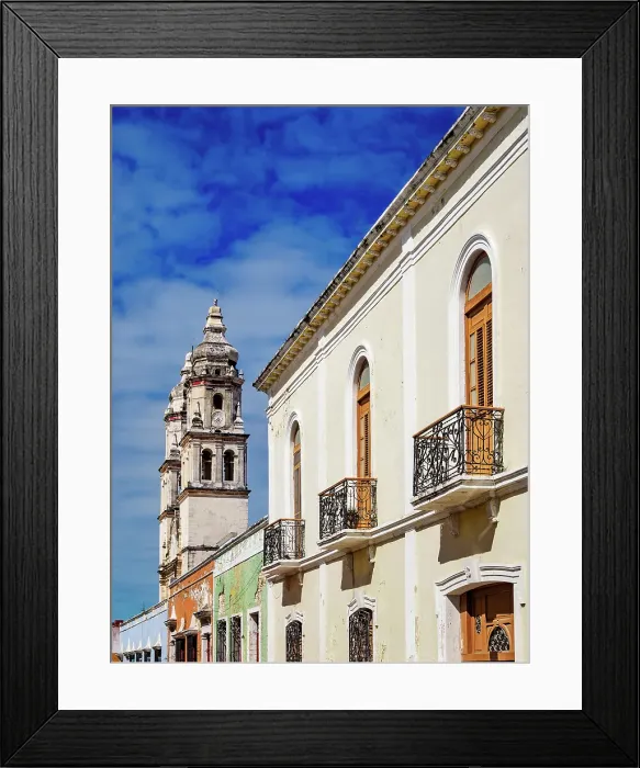 Framed Print : View towards the Our Lady of the Immaculate Conception Cathedral, Campeche City, Campeche State, Mexico Framed Print : View towards the Our Lady of the Immaculate Conception Cathedral, Campeche City, Campeche State, Mexico