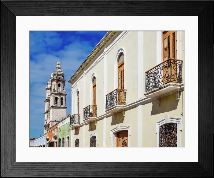 Framed Print : View towards the Our Lady of the Immaculate Conception Cathedral, Campeche City, Campeche State, Mexico Framed Print : View towards the Our Lady of the Immaculate Conception Cathedral, Campeche City, Campeche State, Mexico