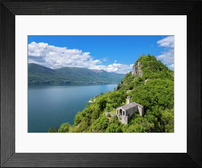 Framed Print : small church of Santa Veronica in Calde on Lake Maggiore. Calde, Castelveccana, Lago Maggiore, Lombardy, Italy Framed Print : small church of Santa Veronica in Calde on Lake Maggiore. Calde, Castelveccana, Lago Maggiore, Lombardy, Italy