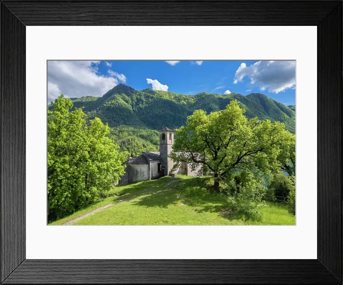 Framed Print : small church of Santa Veronica in Calde on Lake Maggiore. Calde, Castelveccana, Lago Maggiore, Lombardy, Italy Framed Print : small church of Santa Veronica in Calde on Lake Maggiore. Calde, Castelveccana, Lago Maggiore, Lombardy, Italy