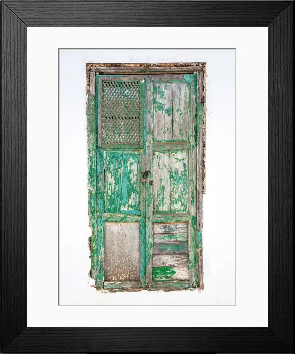 Framed Print : Old green door on white wall, , Teguise, Lanzarote, Canary Islands, Spain Framed Print : Old green door on white wall, , Teguise, Lanzarote, Canary Islands, Spain