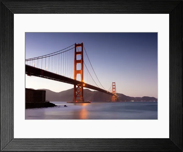 Framed Print : Golden Gate Bridge at dusk, San Francisco, California, USA Framed Print : Golden Gate Bridge at dusk, San Francisco, California, USA