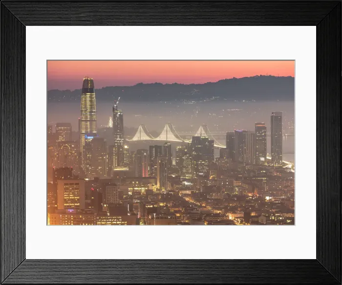 Framed Print : San Francisco from Twin Peaks at dawn, San Francisco, Califormia, USA