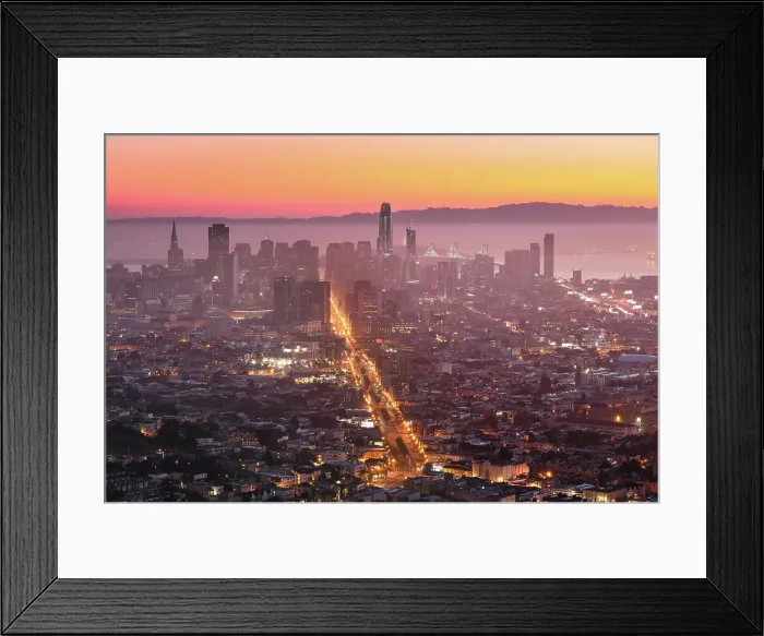 Framed Print : San Francisco from Twin Peaks at dawn, San Francisco, Califormia, USA Framed Print : San Francisco from Twin Peaks at dawn, San Francisco, Califormia, USA