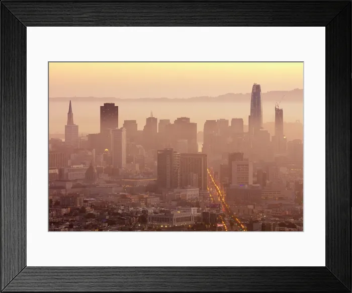 Framed Print : San Francisco from Twin Peaks at dawn, San Francisco, Califormia, USA Framed Print : San Francisco from Twin Peaks at dawn, San Francisco, Califormia, USA