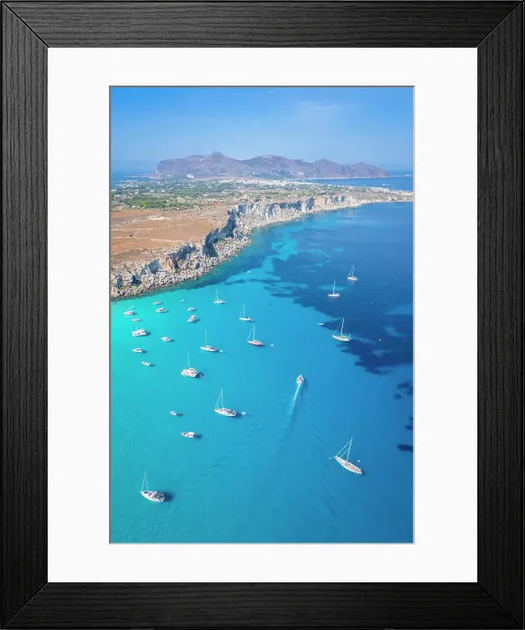 Framed Print : View of Cala Rossa on Favignana island, Aegadian Islands, district of Trapani, Sicily, Italy Framed Print : View of Cala Rossa on Favignana island, Aegadian Islands, district of Trapani, Sicily, Italy