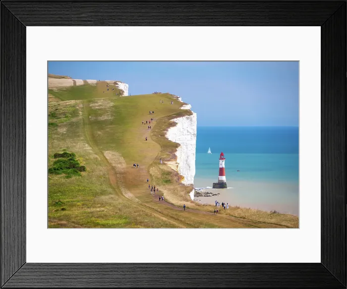 Framed Print : The white cliffs of Beachy Head and Beachy Head Lighthouse, South Downs National Park, East Sussex, England Framed Print : The white cliffs of Beachy Head and Beachy Head Lighthouse, South Downs National Park, East Sussex, England