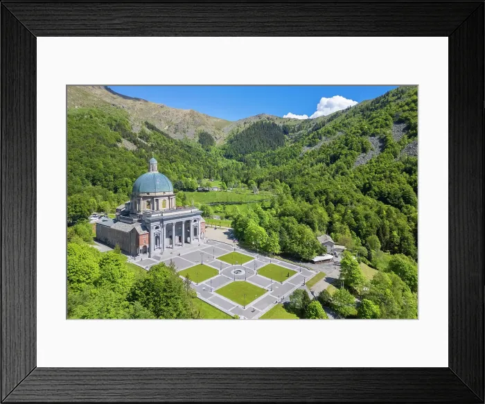 Framed Print : dome of the upper basilica of the Sanctuary of Oropa in summer, Biella, Biella district, Piedmont, Italy Framed Print : dome of the upper basilica of the Sanctuary of Oropa in summer, Biella, Biella district, Piedmont, Italy