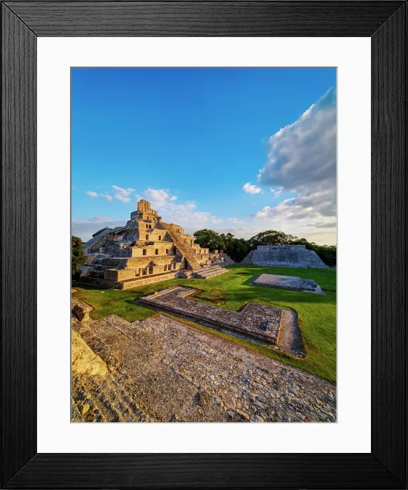 Framed Print : Temple of Five Floors at sunset, Great Acropolis, Edzna Archaeological Site, Campeche State, Mexico Framed Print : Temple of Five Floors at sunset, Great Acropolis, Edzna Archaeological Site, Campeche State, Mexico