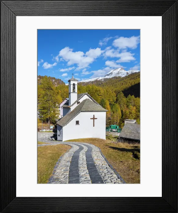 Framed Print : Devero ai Ponti village and church in autumn. Alpe Devero, Antigorio valley, Piedmont, Italy Framed Print : Devero ai Ponti village and church in autumn. Alpe Devero, Antigorio valley, Piedmont, Italy