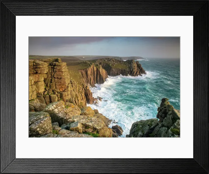 Framed Print : Pordennack Point, near Land's End, Cornwall, England Framed Print : Pordennack Point, near Land's End, Cornwall, England