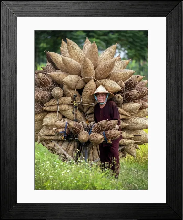 Framed Print : Mr Luong Son Bac, legendary maker of traditional bamboo fish traps, Thu Sy Village, near Hanoi, Vietnam Framed Print : Mr Luong Son Bac, legendary maker of traditional bamboo fish traps, Thu Sy Village, near Hanoi, Vietnam