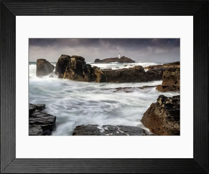 Framed Print : Godrevy Lightrhouse and Godrevy Island, near Hayle, North Cornwall, England Framed Print : Godrevy Lightrhouse and Godrevy Island, near Hayle, North Cornwall, England