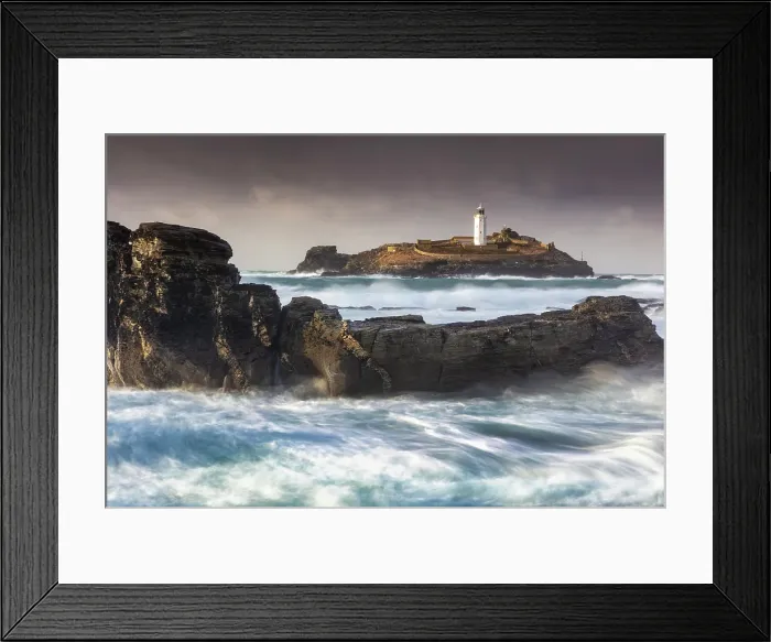 Framed Print : Godrevy Lightrhouse and Godrevy Island, near Hayle, North Cornwall, England Framed Print : Godrevy Lightrhouse and Godrevy Island, near Hayle, North Cornwall, England