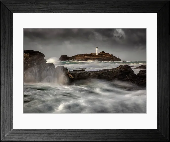 Framed Print : Godrevy Lightrhouse and Godrevy Island, near Hayle, North Cornwall, England Framed Print : Godrevy Lightrhouse and Godrevy Island, near Hayle, North Cornwall, England