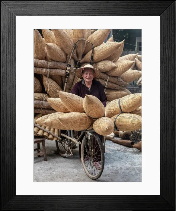 Framed Print : Mr Luong Son Bac, legendary maker of traditional bamboo fish traps, Thu Sy Village, near Hanoi, Vietnam Framed Print : Mr Luong Son Bac, legendary maker of traditional bamboo fish traps, Thu Sy Village, near Hanoi, Vietnam