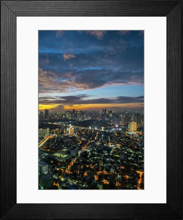 Framed Print : Makati skyline at dusk, Manila, capital of The Philippines Framed Print : Makati skyline at dusk, Manila, capital of The Philippines