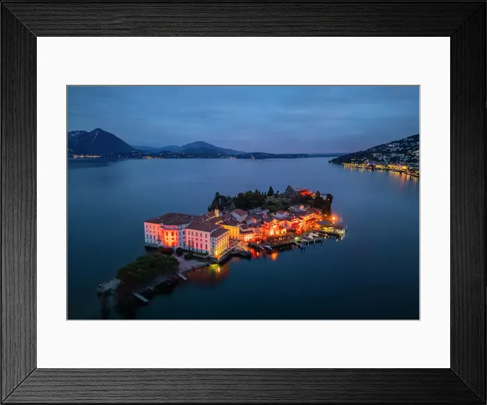 Framed Print : Borromean Islands illuminated for the Isole di luce - The circle of lights Christmas festivities. Stresa, Lago Maggiore, Piedmont, Italy Framed Print : Borromean Islands illuminated for the Isole di luce - The circle of lights Christmas festivities. Stresa, Lago Maggiore, Piedmont, Italy