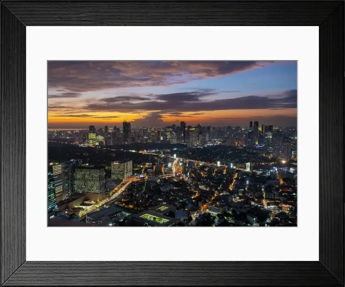 Framed Print : Makati skyline at dusk, Manila, capital of The Philippines Framed Print : Makati skyline at dusk, Manila, capital of The Philippines