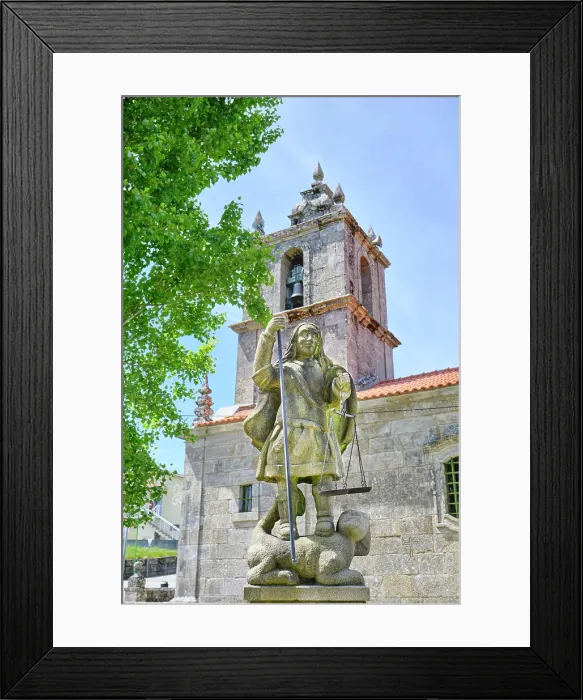 Framed Print : Saint Michael, patron saint of Mezio. Serra de Montemuro, Castro Daire. Portugal