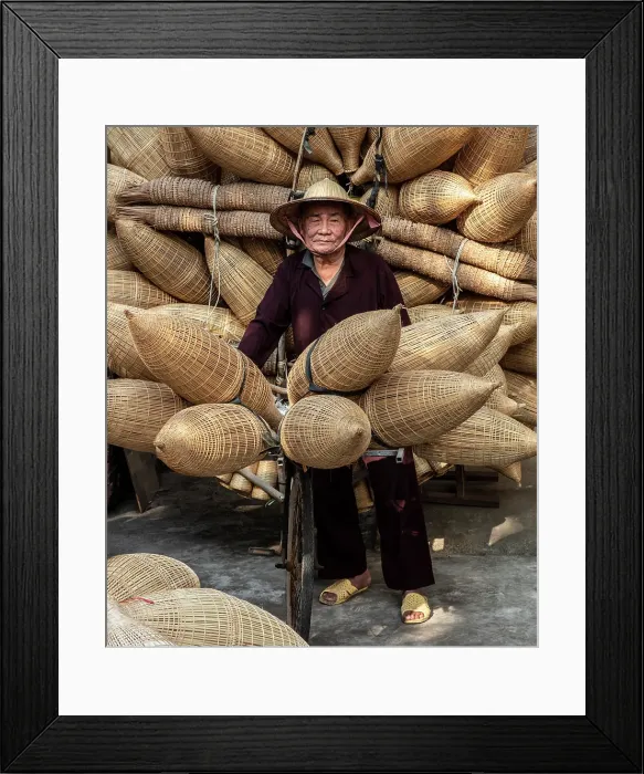 Framed Print : Mr Luong Son Bac, legendary maker of traditional bamboo fish traps, Thu Sy Village, near Hanoi, Vietnam Framed Print : Mr Luong Son Bac, legendary maker of traditional bamboo fish traps, Thu Sy Village, near Hanoi, Vietnam