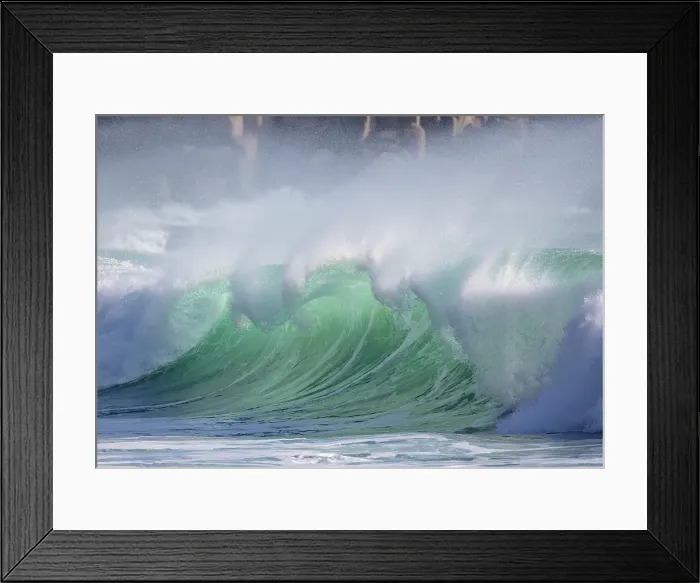 Framed Print : Breaking wave, Porthcurno Beach, Cornwall, England Framed Print : Breaking wave, Porthcurno Beach, Cornwall, England