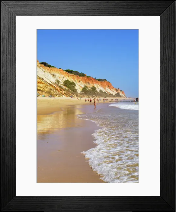 Framed Print : Praia da Falesia, one of the most quiet and beautiful beaches in Algarve, Portugal
