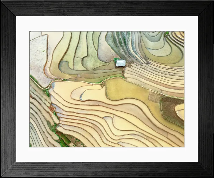 Framed Print : Aerial view of the rice terraces at Mu Cang Chai, Vietnam Framed Print : Aerial view of the rice terraces at Mu Cang Chai, Vietnam