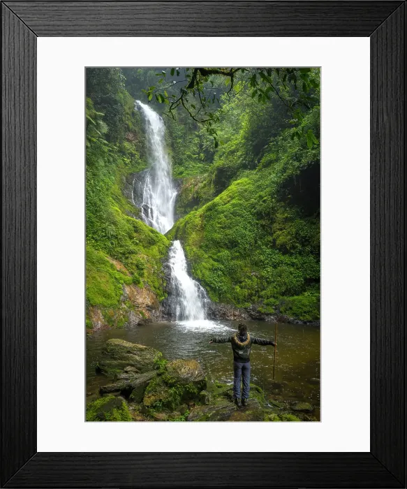 Framed Print : africa, Rwanda, Nyungwe National Park. The waterfall
