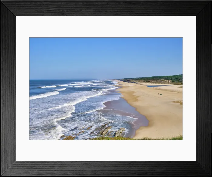 Framed Print : Praia Velha beach, Sao Pedro de Moel. Marinha Grande, Leiria. Portugal