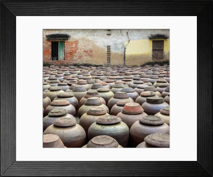 Framed Print : Terracotta urns full of soy sauce, Ban Village, near Hanoi, Vietnam Framed Print : Terracotta urns full of soy sauce, Ban Village, near Hanoi, Vietnam