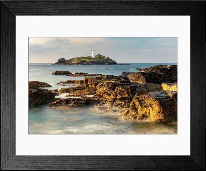 Framed Print : Godrevy Lightrhouse and Godrevy Island, near Hayle, North Cornwall, England Framed Print : Godrevy Lightrhouse and Godrevy Island, near Hayle, North Cornwall, England
