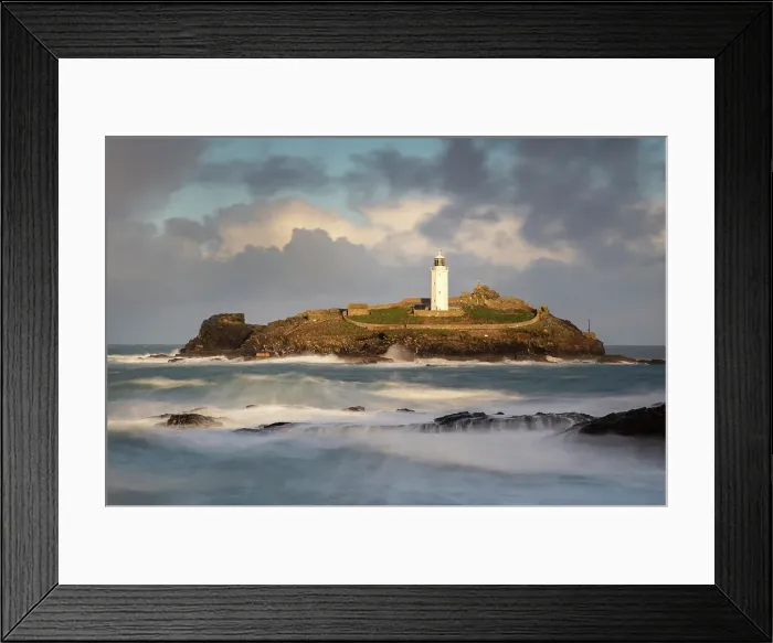 Framed Print : Godrevy Lightrhouse and Godrevy Island, near Hayle, North Cornwall, England Framed Print : Godrevy Lightrhouse and Godrevy Island, near Hayle, North Cornwall, England