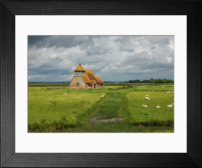 Framed Print : St. Thomas Becket Church, Fairfield, Romney Marsh, Kent, England, UK