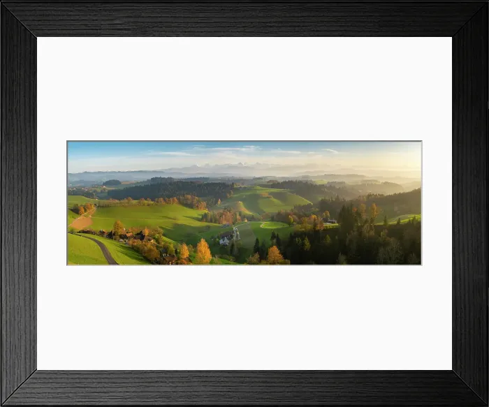 Framed Print : Fields and hills of the Emmental, Berner Oberland, Switzerland Framed Print : Fields and hills of the Emmental, Berner Oberland, Switzerland