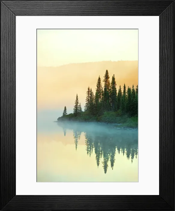 Framed Print : Sunrise on a northern lake, Chibougameau, Quebec, Canada Framed Print : Sunrise on a northern lake, Chibougameau, Quebec, Canada