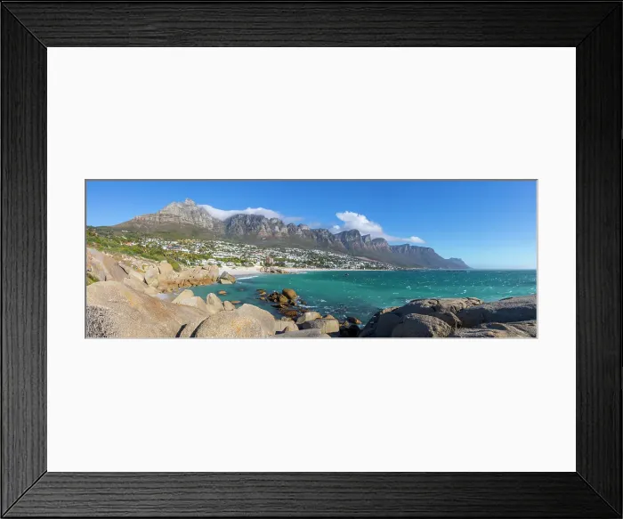 Framed Print : Camps Bay & The Twelve Apostles, Cape Town, Western Cape, South Africa