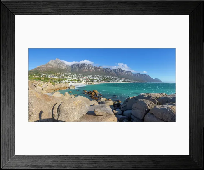 Framed Print : Camps Bay & The Twelve Apostles, Cape Town, Western Cape, South Africa Framed Print : Camps Bay & The Twelve Apostles, Cape Town, Western Cape, South Africa