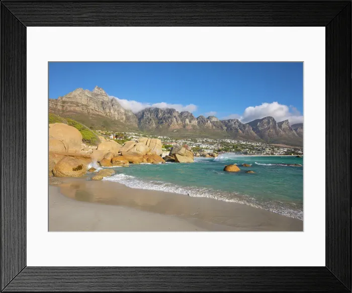 Framed Print : Camps Bay & The Twelve Apostles, Cape Town, Western Cape, South Africa Framed Print : Camps Bay & The Twelve Apostles, Cape Town, Western Cape, South Africa
