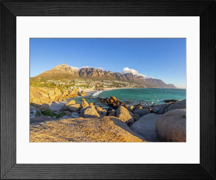 Framed Print : Camps Bay & The Twelve Apostles, Cape Town, Western Cape, South Africa Framed Print : Camps Bay & The Twelve Apostles, Cape Town, Western Cape, South Africa