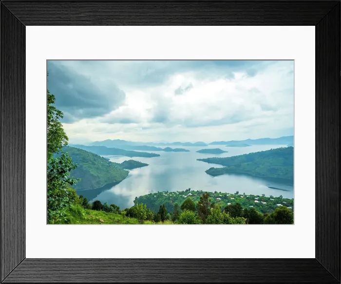 Framed Print : africa, Rwanda, Burera Lake. View over the lake with its little islets Framed Print : africa, Rwanda, Burera Lake. View over the lake with its little islets