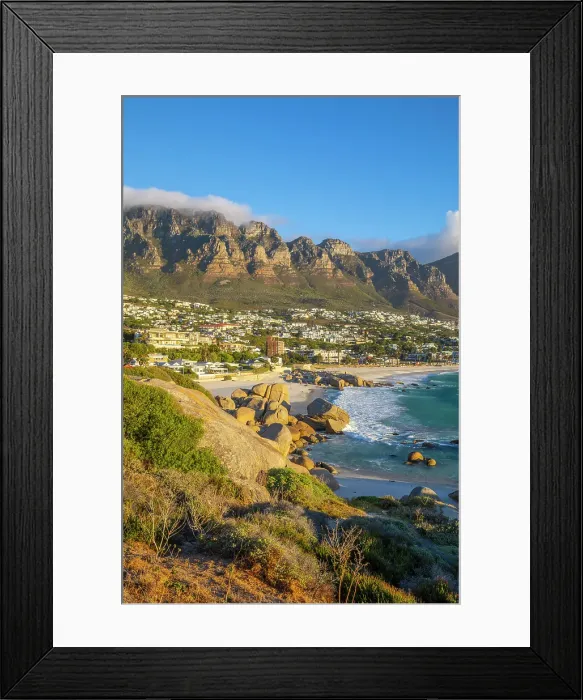 Framed Print : Camps Bay & The Twelve Apostles, Cape Town, Western Cape, South Africa Framed Print : Camps Bay & The Twelve Apostles, Cape Town, Western Cape, South Africa