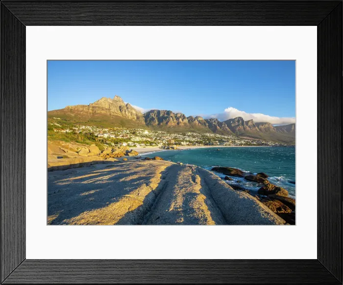 Framed Print : Camps Bay & The Twelve Apostles, Cape Town, Western Cape, South Africa Framed Print : Camps Bay & The Twelve Apostles, Cape Town, Western Cape, South Africa