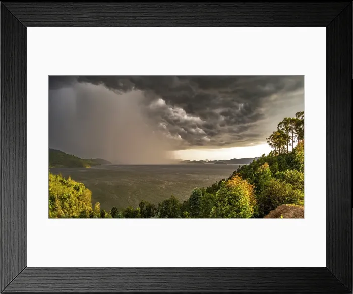 Framed Print : africa, Rwanda, Burera Lake. View over the lake while a thunderstorm is coming Framed Print : africa, Rwanda, Burera Lake. View over the lake while a thunderstorm is coming