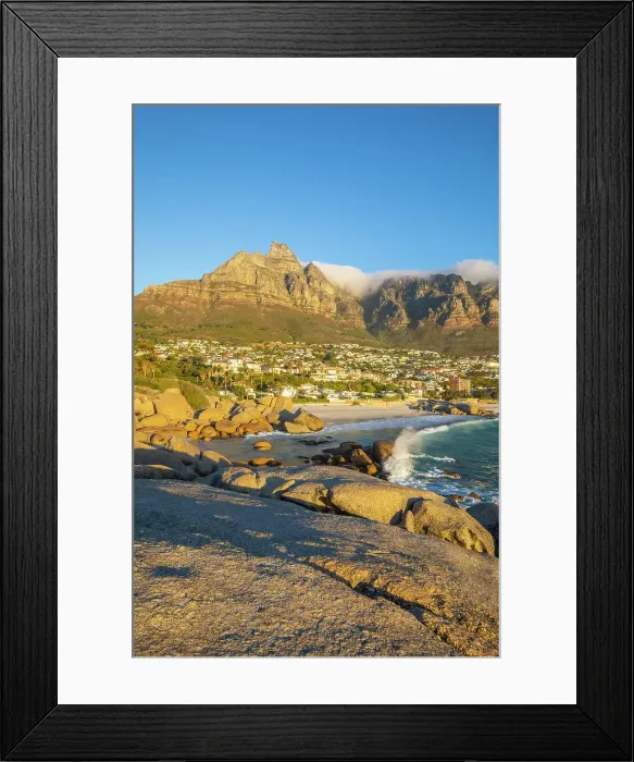 Framed Print : Camps Bay & The Twelve Apostles, Cape Town, Western Cape, South Africa Framed Print : Camps Bay & The Twelve Apostles, Cape Town, Western Cape, South Africa