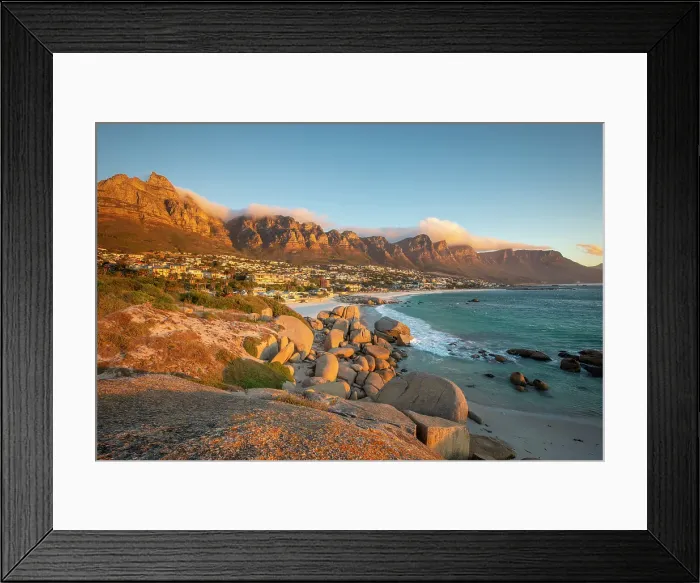 Framed Print : Camps Bay & The Twelve Apostles, Cape Town, Western Cape, South Africa Framed Print : Camps Bay & The Twelve Apostles, Cape Town, Western Cape, South Africa